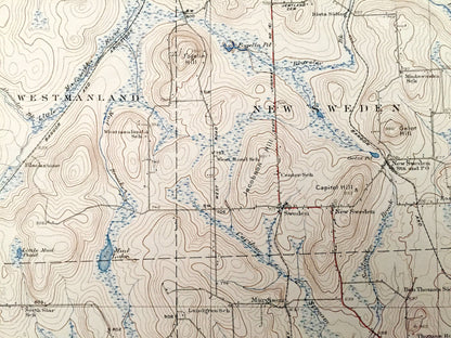 Antique Caribou, Maine 1932 US Geological Survey Topographic Map – New Sweden, Westmanland, Woodland, Perham, Washburn, Wade Connor Pauls ME