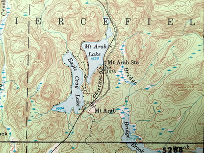 Antique Tupper Lake, New York 1954 US Geological Survey Topographic Map – Adirondacks, Colton, Piercefield, Altamont Long Hamilton County NY
