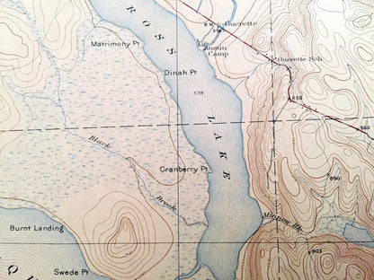 Antique Square Lake, Maine 1931 US Geological Survey Topographic Map – Fort Kent, Frenchville, Saint Agatha, New Canada, Eagle, Aroostook ME