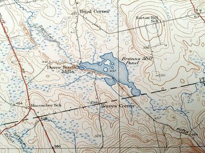 Antique Dover-Foxcroft, Maine 1935 US Geological Survey Topographic Map — Sebec, Atkinson, Garland, Charleston, Piscataquis, Penobscot, ME
