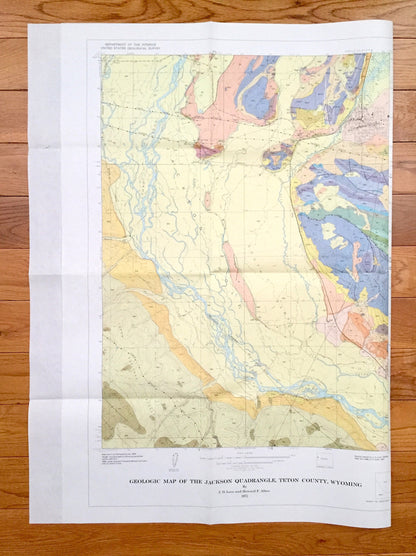 Antique Jackson Hole, Wyoming 1972 US Geological Survey Topographic Map – Teton County, Snow King, South Park, Snake River, Wilson, WY