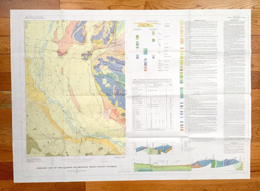 Antique Jackson Hole, Wyoming 1972 US Geological Survey Topographic Map – Teton County, Snow King, South Park, Snake River, Wilson, WY