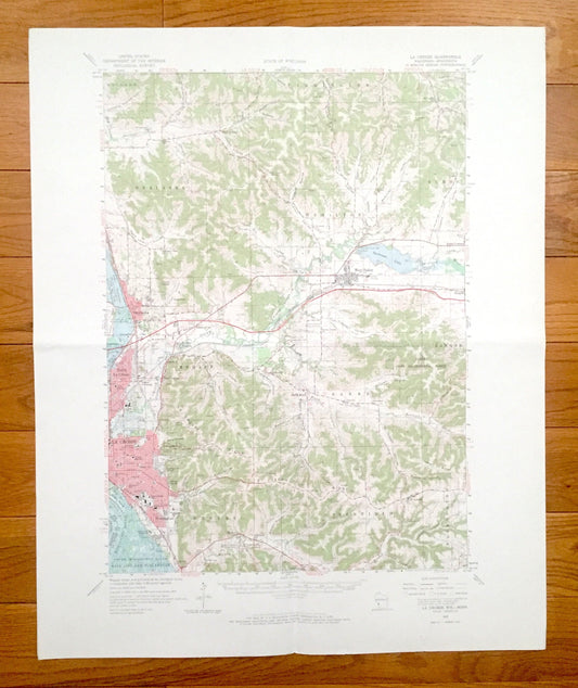 Antique La Crosse, Wisconsin 1963 US Geological Survey Topographic Map – Holland, Onalaska, Medary, Shelby, Hamilton, WI, Houston County, MN
