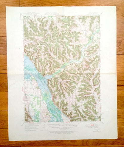 Antique Alma, Wisconsin 1950 US Geological Survey Topographic Map – Buffalo County, Modena, Nelson, Belvidere, WI, Wabasha County, Watopa MN