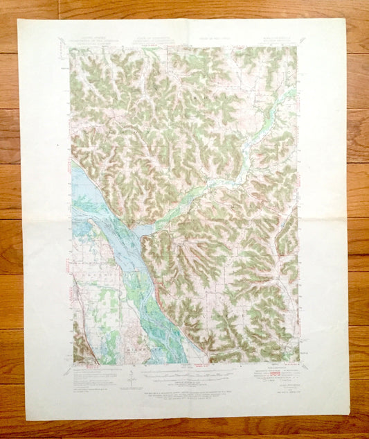 Antique Alma, Wisconsin 1950 US Geological Survey Topographic Map – Buffalo County, Modena, Nelson, Belvidere, WI, Wabasha County, Watopa MN