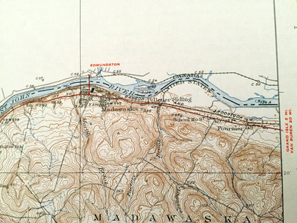 Antique Frenchville, Maine 1935 US Geological Survey Topographic Map – Madawaska, St Agatha, Long Lake, St John River, Fort Kent, Aroostook