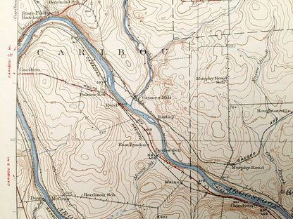 Antique Fort Fairfield, Maine 1933 US Geological Survey Topographic Map – Aroostook County, Limestone, Caswell, Connor, Caribou, Goodrich ME