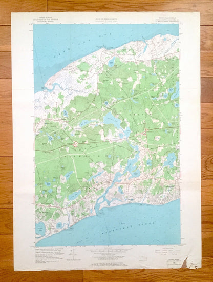 Antique Dennis, Massachusetts 1961 US Geological Survey Topographic Map – Yarmouth, Brewster, Dennis Port, Cape Cod, Harwich, New Boston, MA