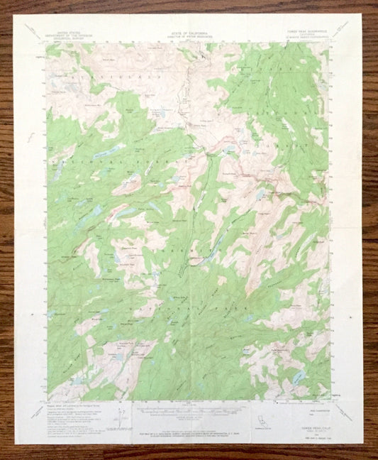 Antique Tower Peak, California 1956 US Geological Survey Topographic Map – Yosemite, Toiyabe, Stanislaus National Park Forest Mono County CA
