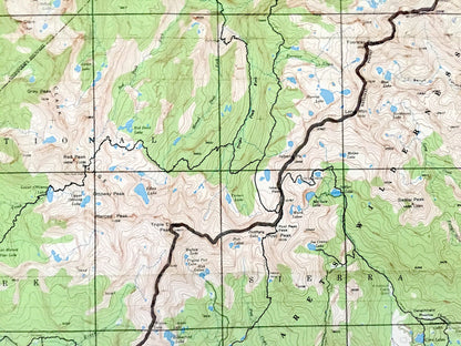 Antique Merced Peak, California 1976 US Geological Survey Topographic Map – Yosemite National Park, Sierra Forest, Inyo, Mariposa, Madera CA