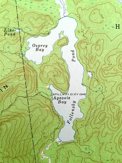 Antique Long Lake, New York 1955 US Geological Survey Topographic Map – Adirondacks, Tupper Lake, Altamont, Harrietstown, Raquette Pond, NY