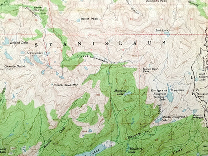 Antique Tower Peak, California 1956 US Geological Survey Topographic Map – Yosemite, Toiyabe, Stanislaus National Park Forest Mono County CA