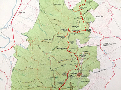 Antique Shenandoah National Park, Virginia 1969 Geological Survey Map – Blue Ridge Mountain, Rockingham, Albermarle Nelson Greene Augusta VA