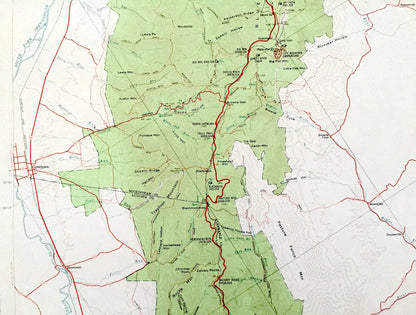 Antique Shenandoah National Park, Virginia 1969 Geological Survey Map – Blue Ridge Mountain, Rockingham, Albermarle Nelson Greene Augusta VA