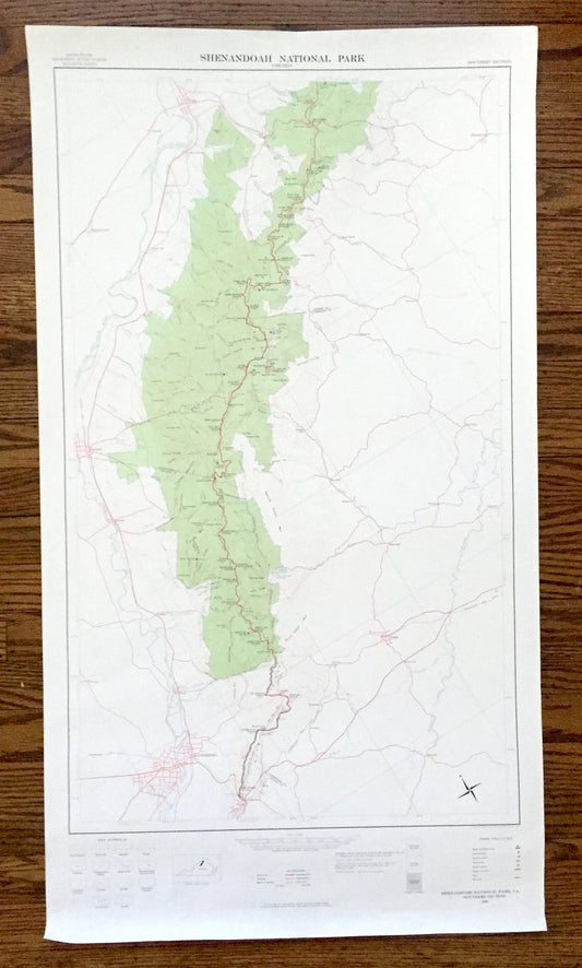 Antique Shenandoah National Park, Virginia 1969 Geological Survey Map – Blue Ridge Mountain, Rockingham, Albermarle Nelson Greene Augusta VA