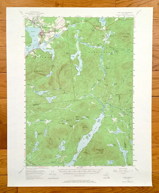 Antique Long Lake, New York 1955 US Geological Survey Topographic Map – Adirondacks, Tupper Lake, Altamont, Harrietstown, Raquette Pond, NY