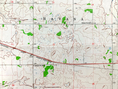 Antique Owatonna SE, Minnesota 1962 US Geological Survey Topographic Map – Steele, Dodge County, Merton, Ellington, Havana, Claremont, MN