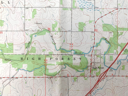 Antique High Forest, Minnesota 1974 US Geological Survey Topographic Map – Olmsted, Mower County, Rock Dell, Pleasant Valley, Racine, MN