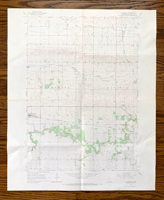 Antique Claremont, Minnesota 1965 US Geological Survey Topographic Map – Dodge County, Ellington, Concord, Wasioja, Ripley, Ashland, MN