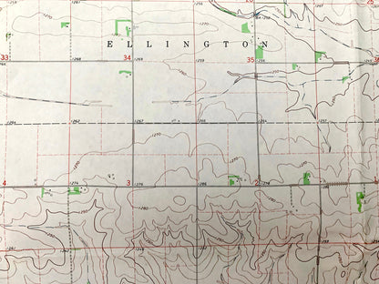 Antique Claremont, Minnesota 1965 US Geological Survey Topographic Map – Dodge County, Ellington, Concord, Wasioja, Ripley, Ashland, MN