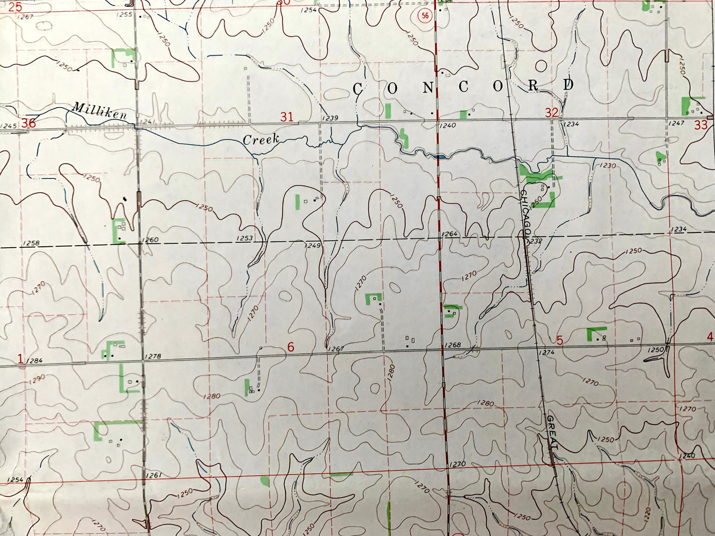 Antique Claremont, Minnesota 1965 US Geological Survey Topographic Map – Dodge County, Ellington, Concord, Wasioja, Ripley, Ashland, MN