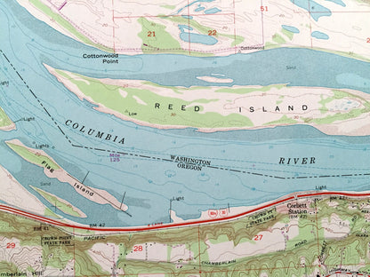 Antique Washougal, Washington 1961 US Geological Survey Topographic Map – Clark County, Camas, Mt Pleasant, WA, Multnomah County, Corbett OR