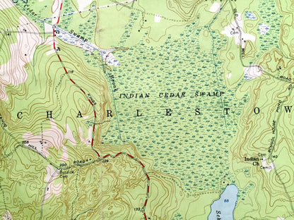 Antique Carolina, Rhode Island 1953 US Geological Survey Topographic Map – Washington County, Hopkinton, Charlestown, Richmond, Westerly, RI