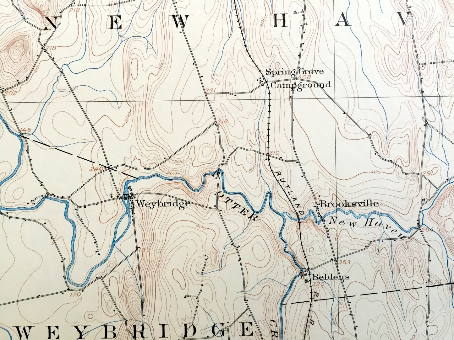 Antique Middlebury, Vermont 1903 US Geological Survey Topographic Map – Monkton, Ferrisburg, Starksboro, Bristol, New Haven, Weybridge, VT