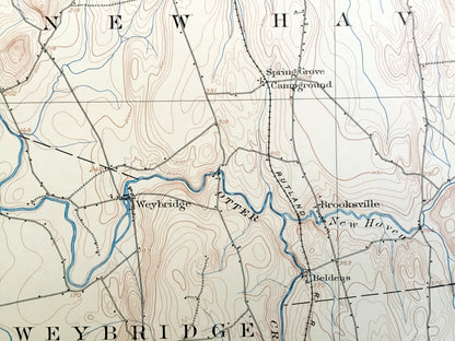 Antique Middlebury, Vermont 1903 US Geological Survey Topographic Map – Monkton, Ferrisburg, Starksboro, Bristol, New Haven, Weybridge, VT