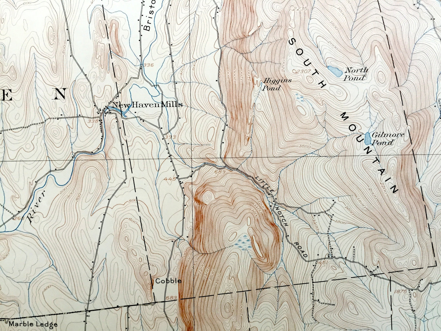 Antique Middlebury, Vermont 1903 US Geological Survey Topographic Map – Monkton, Ferrisburg, Starksboro, Bristol, New Haven, Weybridge, VT
