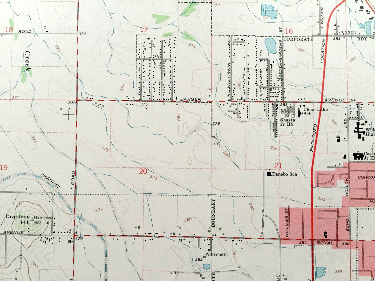 Antique Eugene West, Oregon 1967 US Geological Survey Topographic Map – Lane County, Irving, Santa Clara, Fir Grove, Bethel, Danebo, Finn OR