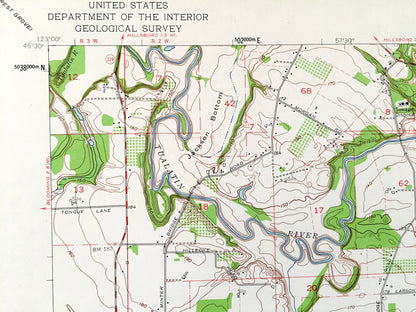 Antique Scholls, Oregon 1961 US Geological Survey Topographic Map – Yamhill, Washington County, Farmington, Reedville, Laurel, Kinton, OR