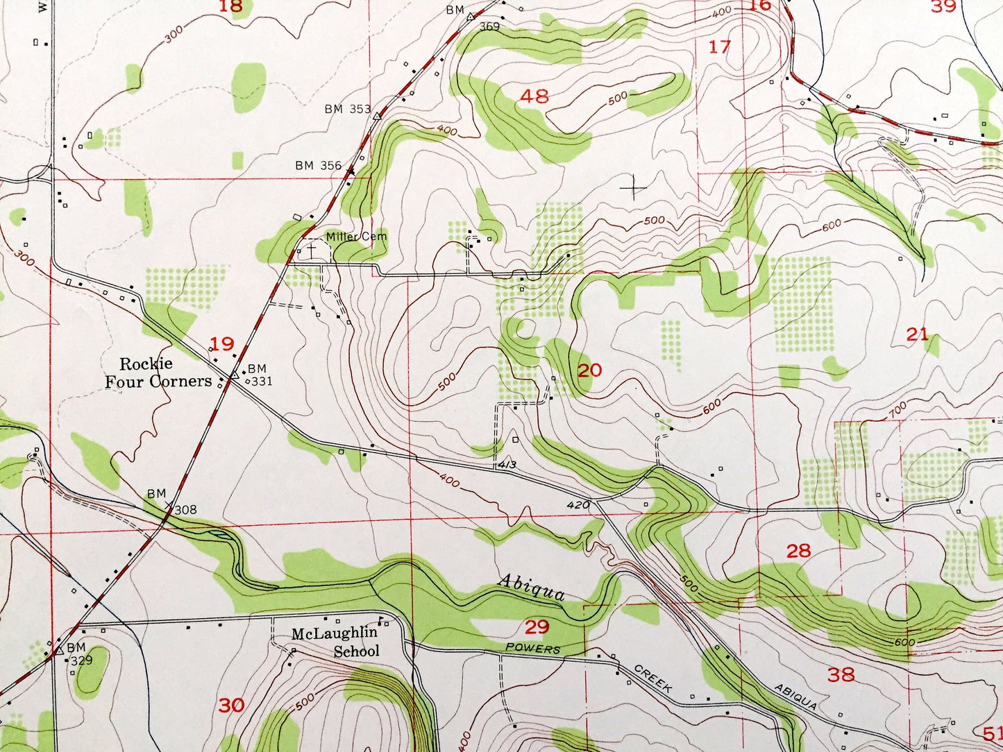 Antique Scotts Mills, Oregon 1954 US Geological Survey Topographic Map – Clackamas, Marion County, Monitor, Gladtidings, Marquam, Oaklawn OR