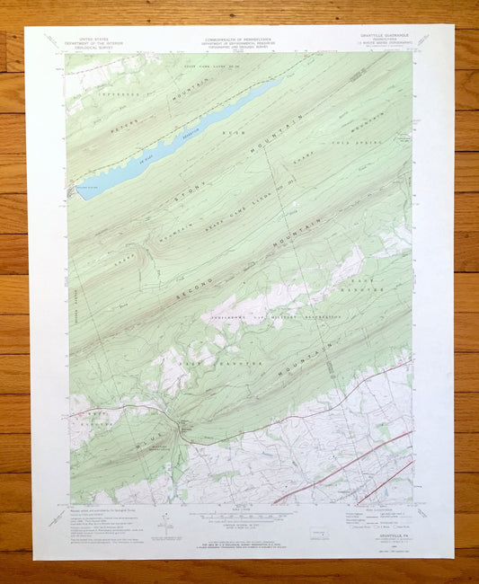Antique Grantville, Pennsylvania 1969 US Geological Survey Topographic Map – Dauphin, Lebanon County, Jefferson, Rush, Cold Spring, PA