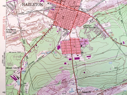 Antique Hazleton, Pennsylvania 1947 US Geological Survey Topographic Map - Luzerne, Carbon, Schuylkill County, Foster, Banks, Packer, PA