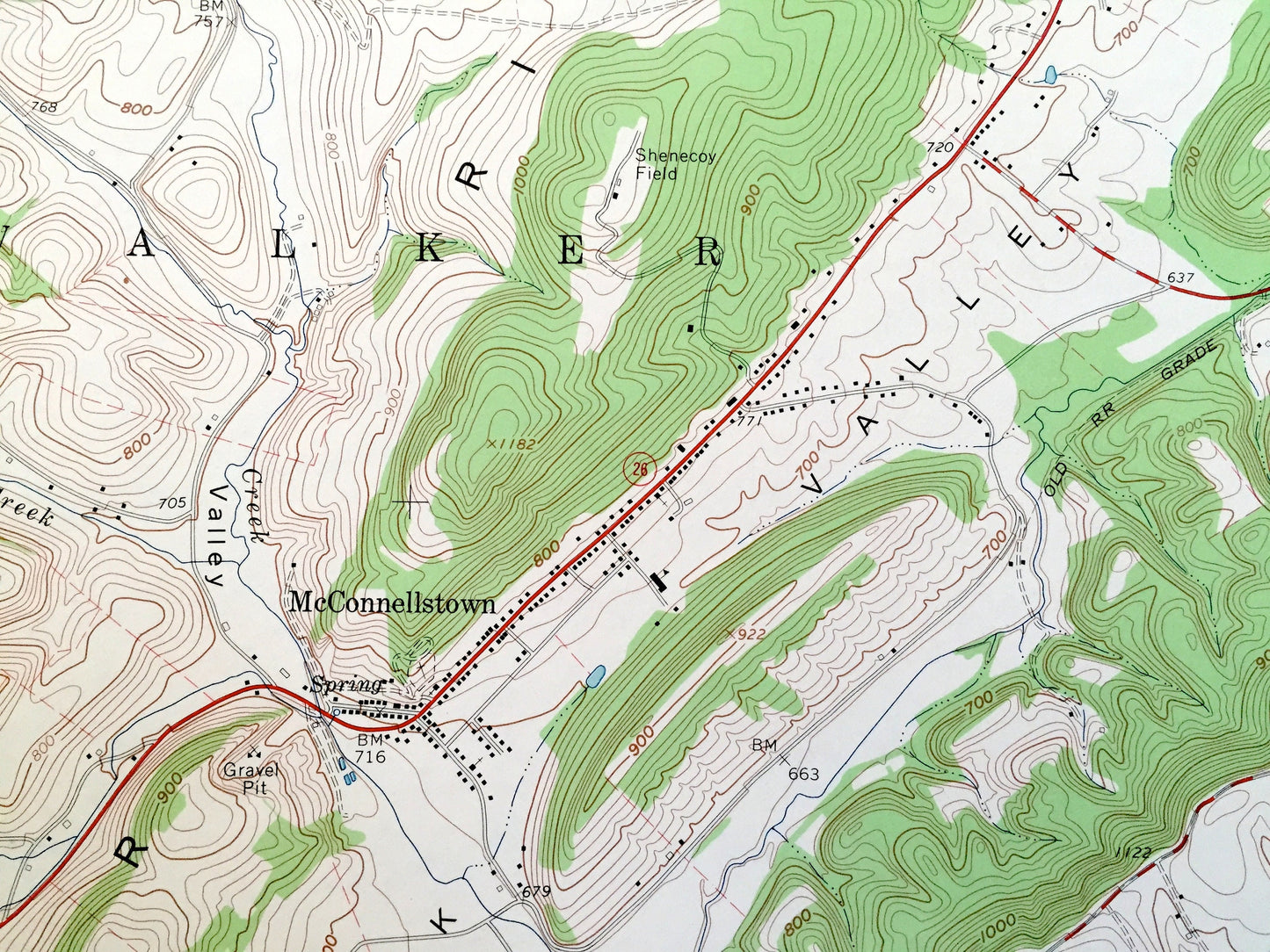 Antique Huntingdon, Pennsylvania 1963 US Geological Survey Topographic Map - Huntingdon County, Porter, Walker, Smithfield, Juniata, PA