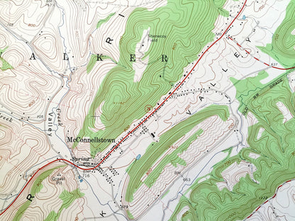 Antique Huntingdon, Pennsylvania 1963 US Geological Survey Topographic Map - Huntingdon County, Porter, Walker, Smithfield, Juniata, PA