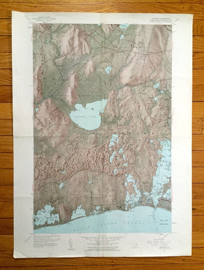 Antique Kingston, Rhode Island 1957 US Geological Survey Topographic Map – Washington County, Wakefield, Peace Dale Point Judith Matunuck RI