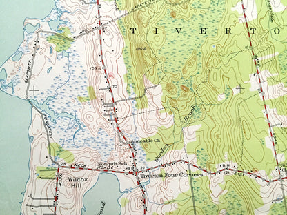 Antique Tiverton, Rhode Island 1949 US Geological Survey Topographic Map – Newport County, Westport, Adamsville, Portsmouth, Middletown, RI