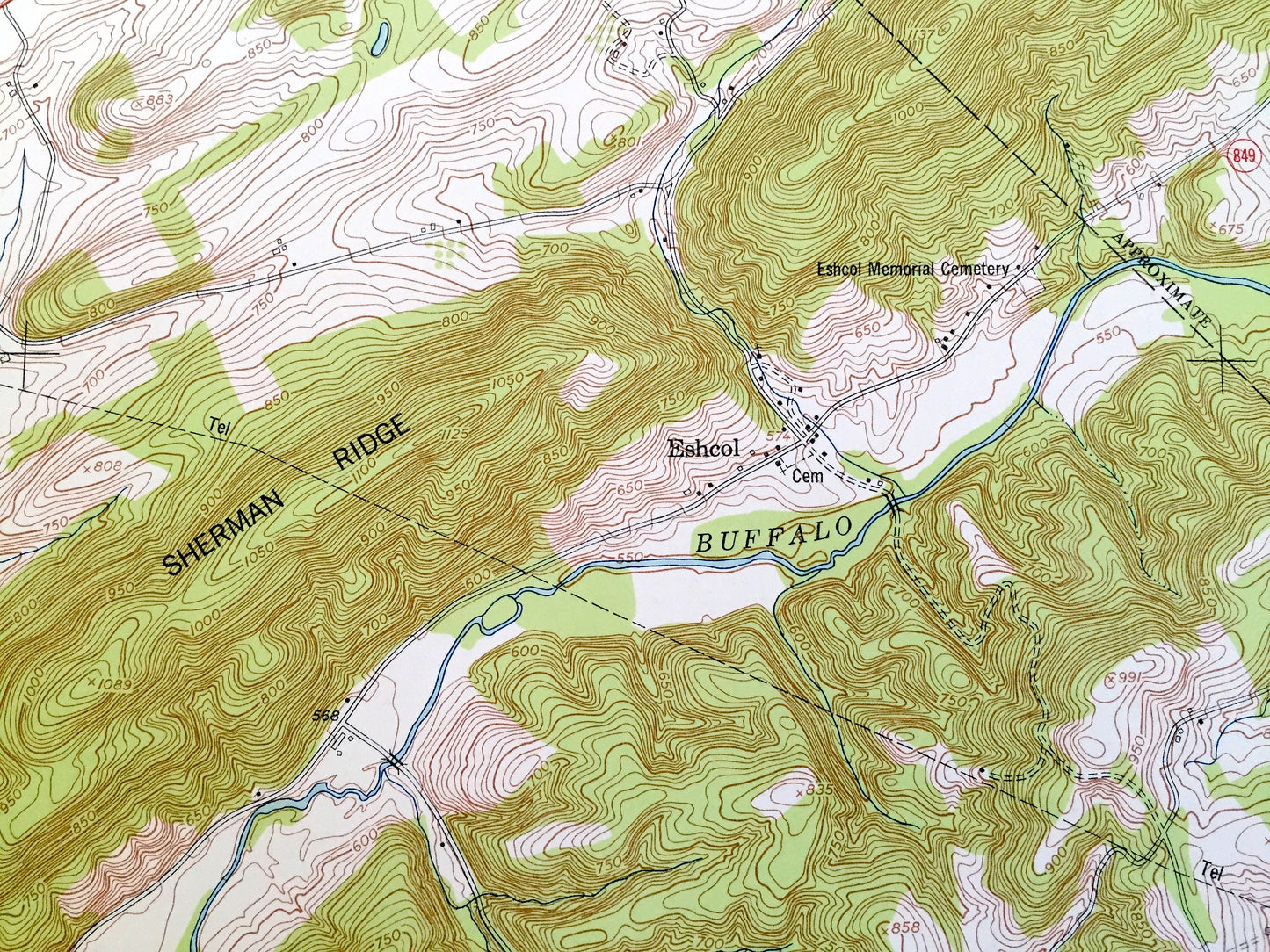 Antique Ickesburg, Pennsylvania 1952 US Geological Survey Topographic Map – Juniata, Perry County, Turbett, Tuscarora, Saville, Tyrone, PA