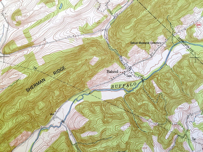Antique Ickesburg, Pennsylvania 1952 US Geological Survey Topographic Map – Juniata, Perry County, Turbett, Tuscarora, Saville, Tyrone, PA