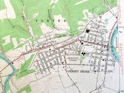 Antique Jersey Shore, Pennsylvania 1965 US Geological Survey Topographic Map – Lycoming, Clinton County, Watson, Gallagher, Pine Creek, PA