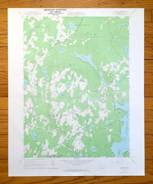 Antique Lakeville, Pennsylvania 1966 US Geological Survey Topographic Map - Wayne, Pike County, Cherry Ridge, Paupack, South Canaan Salem PA