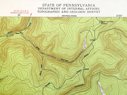 Antique Lee Fire Tower, Pennsylvania 1947 US Geological Survey Topographic Map - Potter, Tioga, Lycoming County, Abbott, Elk, Stewardson, PA