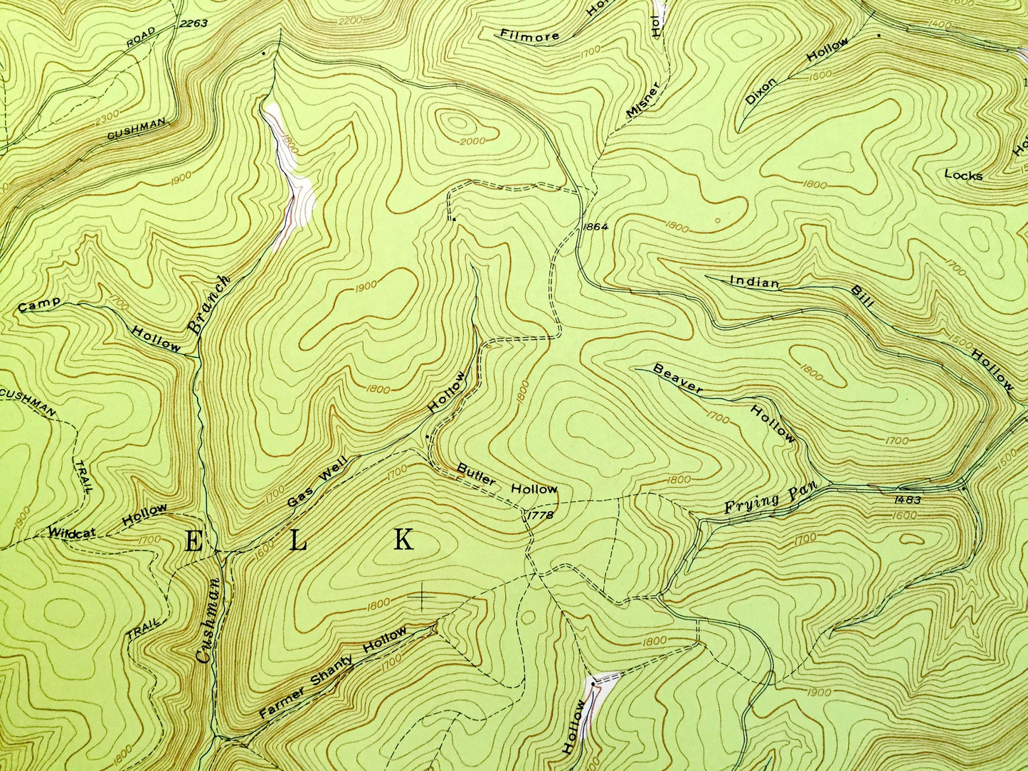 Antique Lee Fire Tower, Pennsylvania 1947 US Geological Survey Topographic Map - Potter, Tioga, Lycoming County, Abbott, Elk, Stewardson, PA