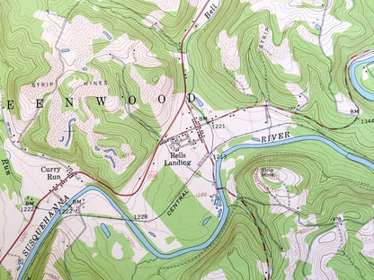 Antique Mahaffey, Pennsylvania 1959 US Geological Survey Topographic Map – Clearfield County, Brady, Bell, Bloom, Greenwood, Ferguson, PA