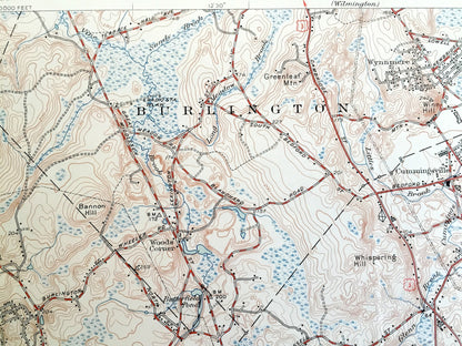 Antique Lexington, Massachusetts 1946 US Geological Survey Topographic Map – Middlesex County, Burlington, Winchester, Arlington, Waltham MA