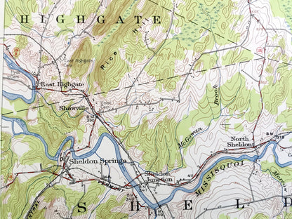 Antique Enosburg Falls, Vermont 1953 US Geological Survey Topographic Map – Sheldon, Fairfield, Berkshire, Bakersfield, Albans Lake Carmi VT