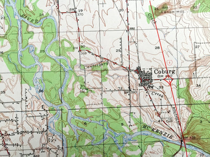 Antique Eugene, Oregon 1946 US Geological Survey Topographic Map – Linn, Lane County, Junction City, Coburg, Meadow View, Springfield, OR
