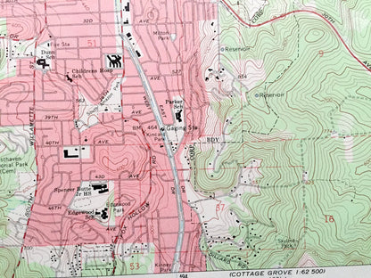 Antique Eugene East, Oregon 1967 US Geological Survey Topographic Map – Lane County, Springfield, Judkins, Glenwood, Springfield Junction OR